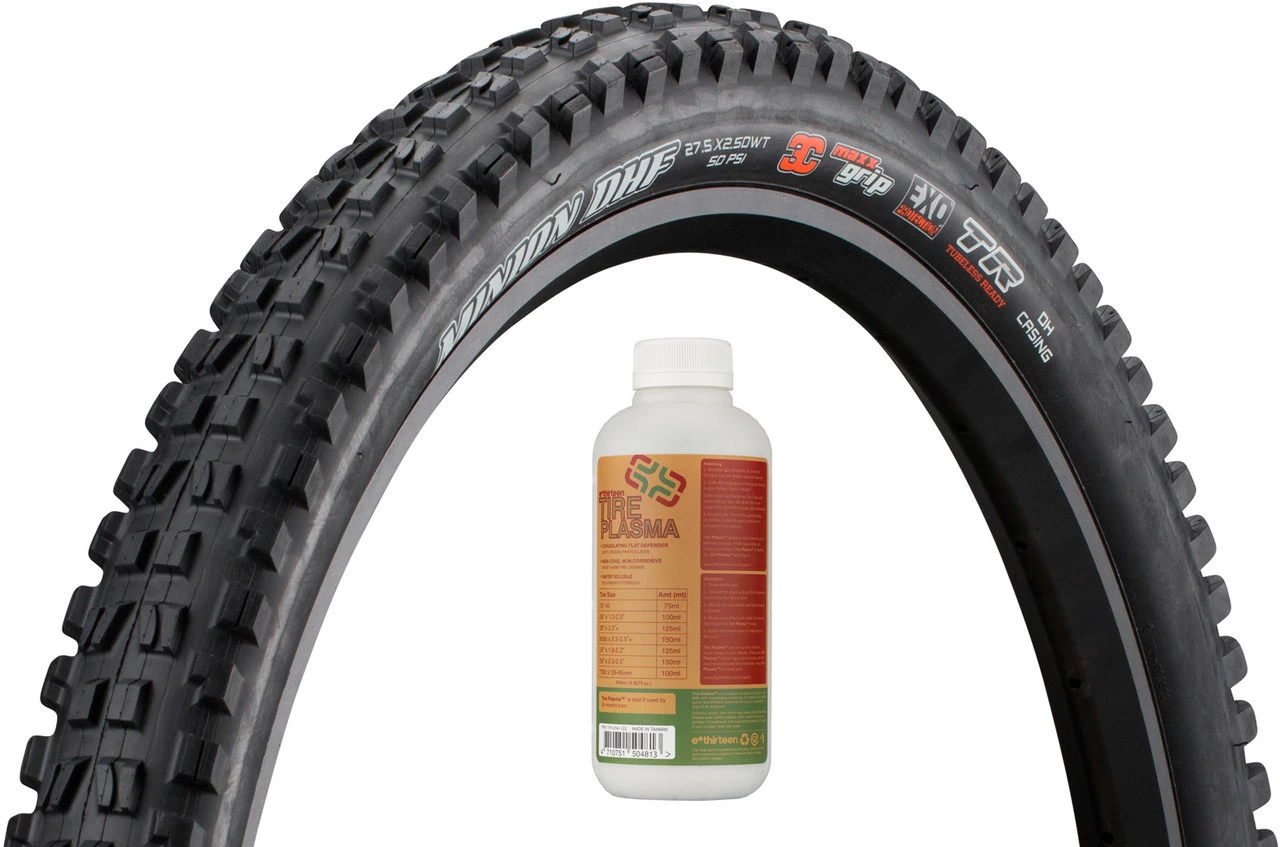 MAXXIS Pneu Souple Minion DHF 3C MaxxGrip EXO WT TR 27,5" + E13 Tire Plasma